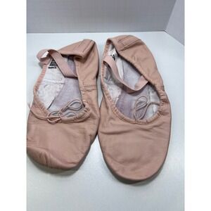 Bloch Pink Leather Ballet Slippers Full Sole‎ Dance Shoes Size 5.5 C